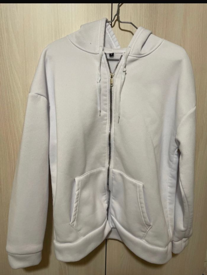 Sweat à capuche blanc