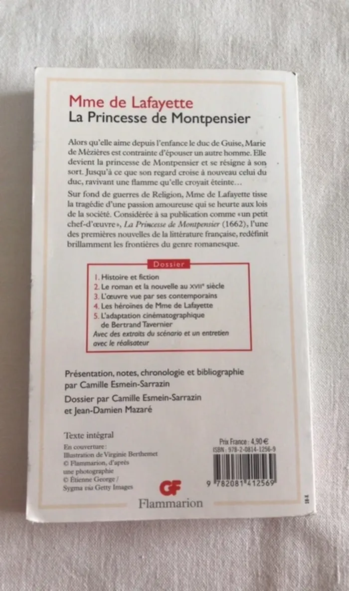 livre de Madame de lafayette : La princesse de Montpensier - photo numéro 2