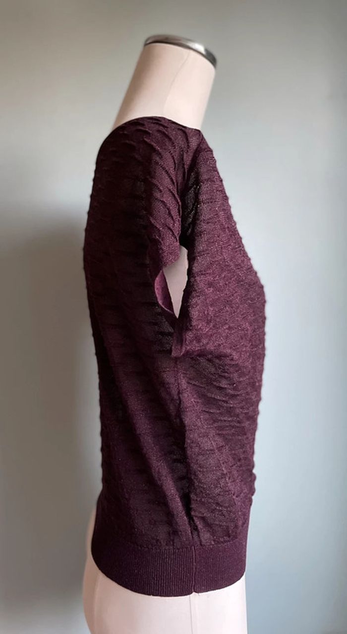 Haut translucide bordeau - 38 - camaïeu - photo numéro 5