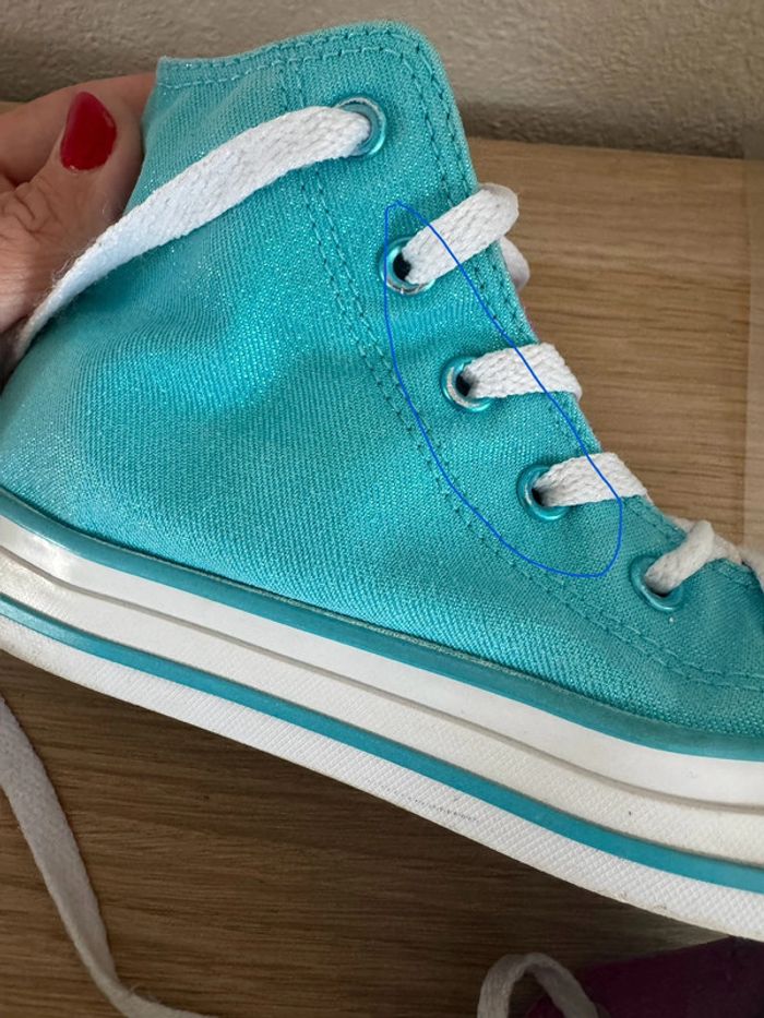 Converse All Star Chuck Taylor metallic blue junior P33 - photo numéro 7