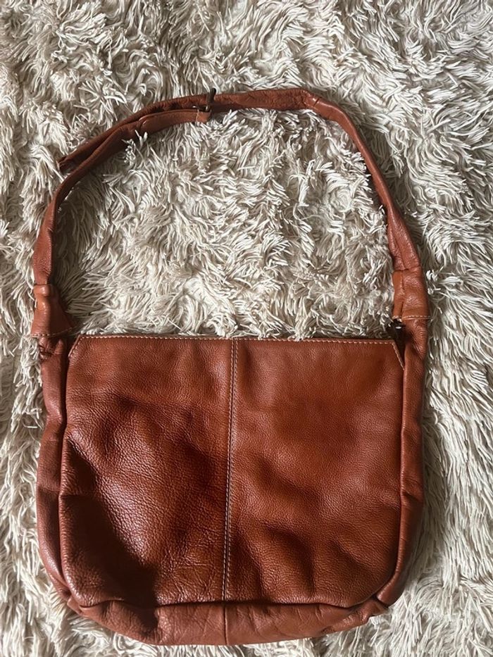 Sac à bandoulière camel cuir de vachette made in France