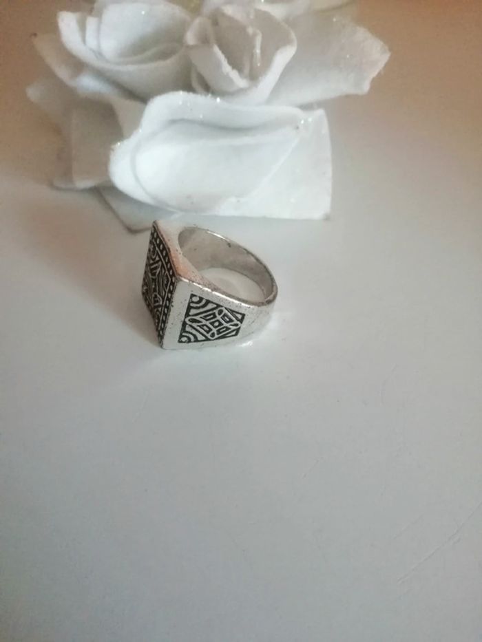 🌸Bague chevalière mixte à motifs ethniques Taille64 "Vintage" 🌸 - photo numéro 3
