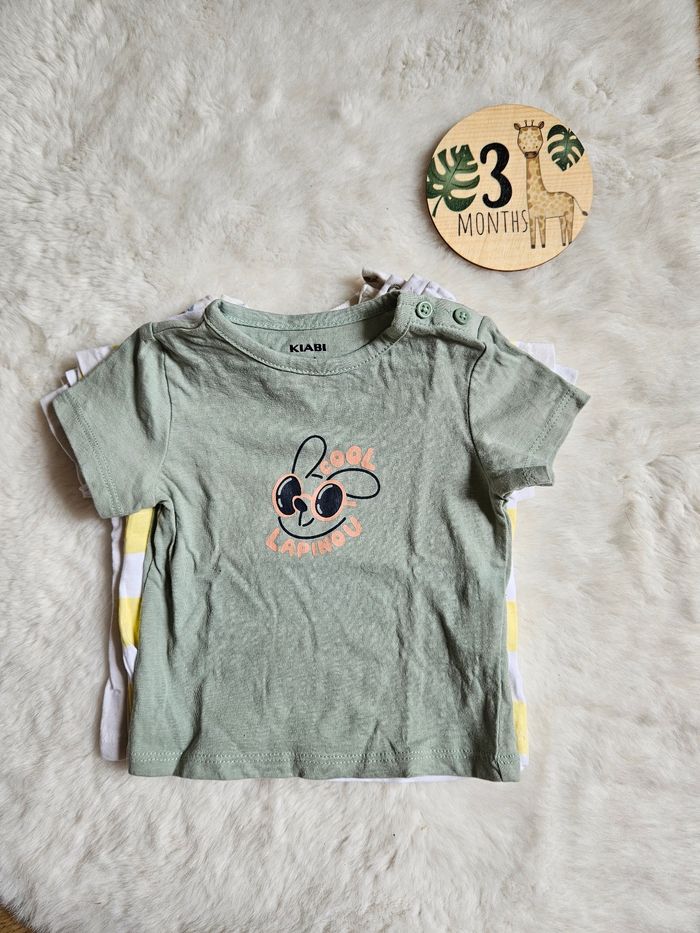 Lot 5 tee shirt manches courtes 3 mois - photo numéro 2