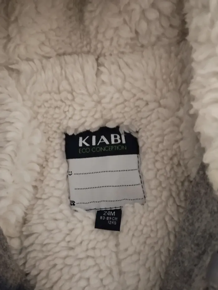 Manteau d’hiver gris garçon 24 mois – motif renard 🦊 (Kiabi) - photo numéro 2