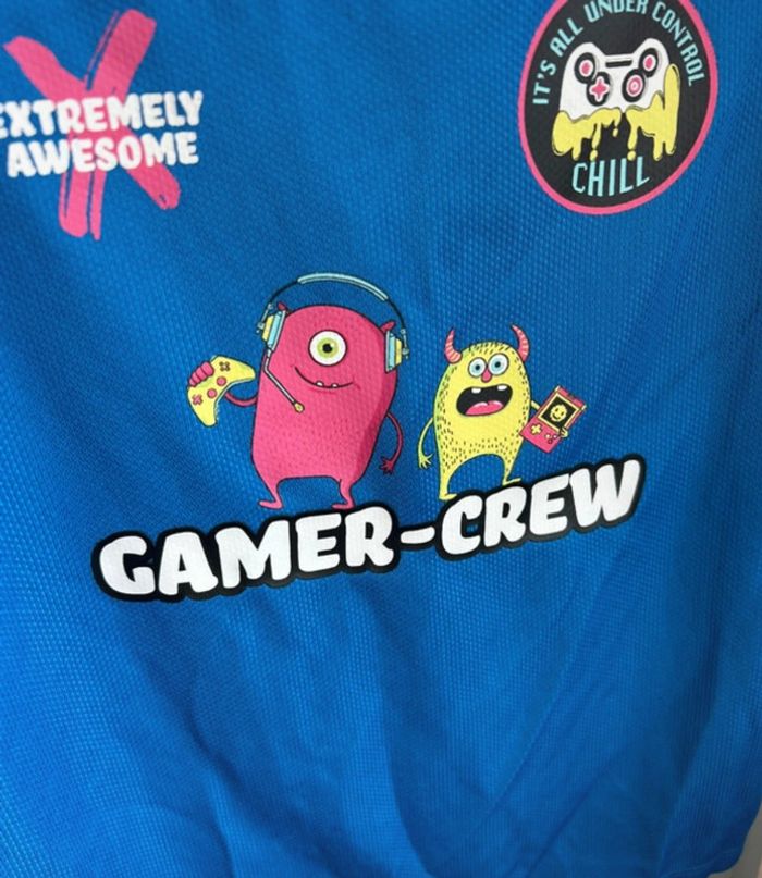 👕 T-shirt bleu marine monstre gamer 🎮 - Primark - 5/6 ans - photo numéro 2