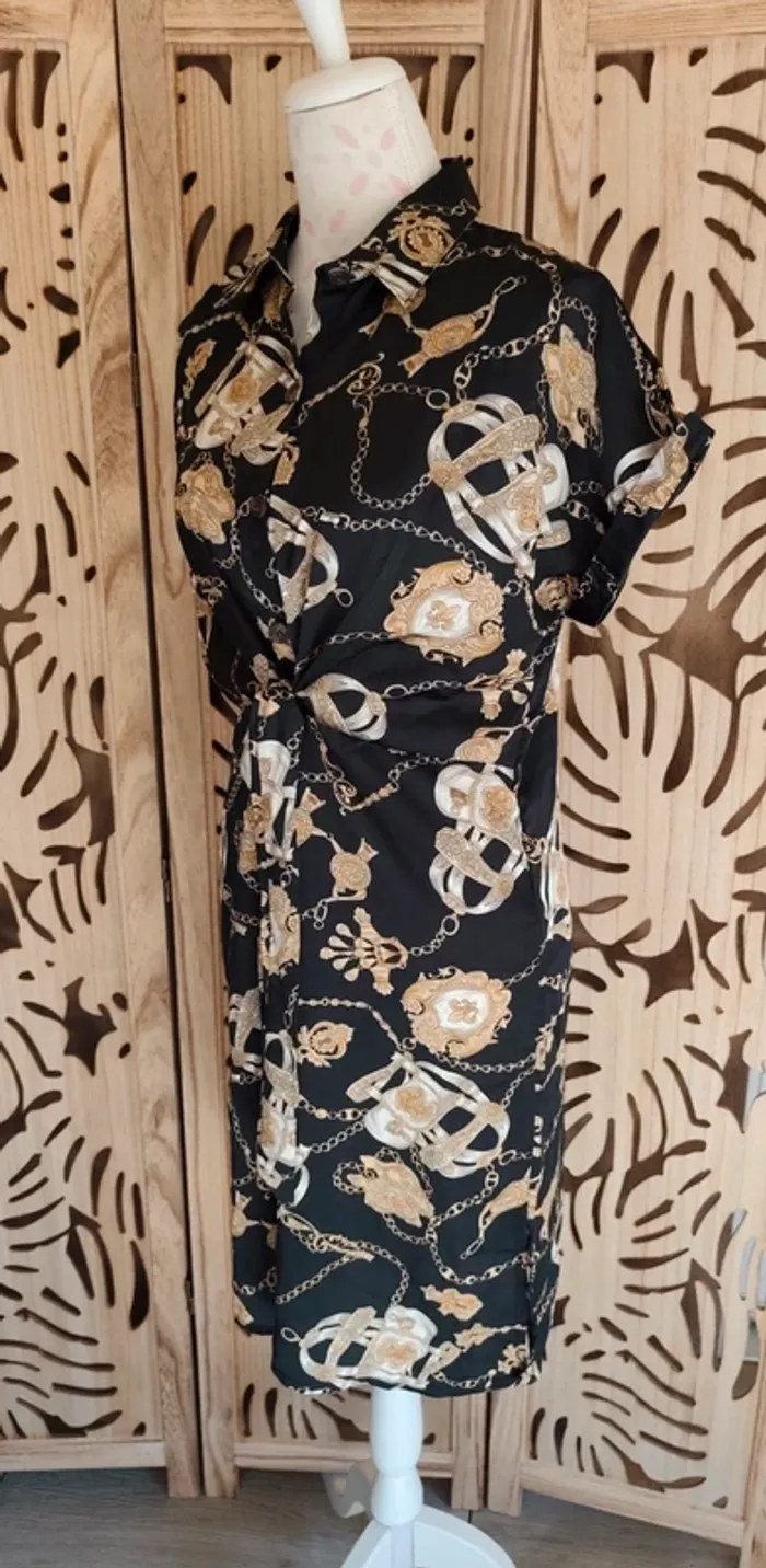 Robe col chemise imprimée chaines T S/ M Fashion - photo numéro 3