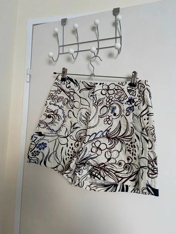 Short taille haute blanc avec perles Zara Taille M