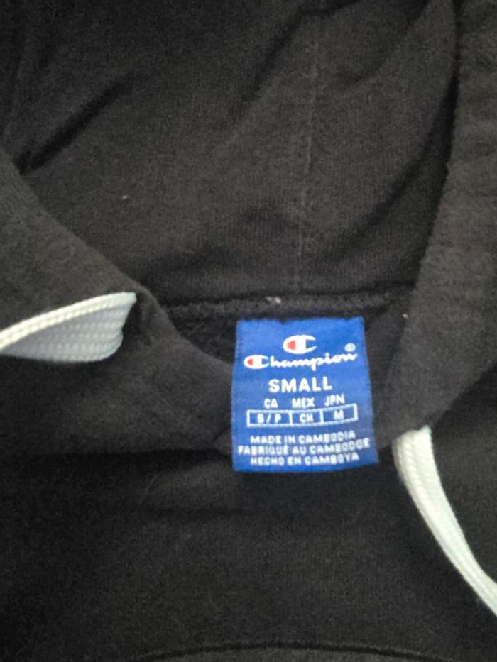 Sweat Vintage Champion Rochester Noir - Taille S Oversize - photo numéro 4