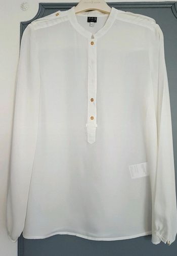 Chemisier manches longues blanc cassé