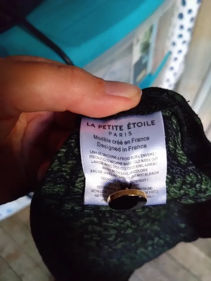 Robe courte La Petite Étoile noire à motifs verts T36 automne - photo numéro 10