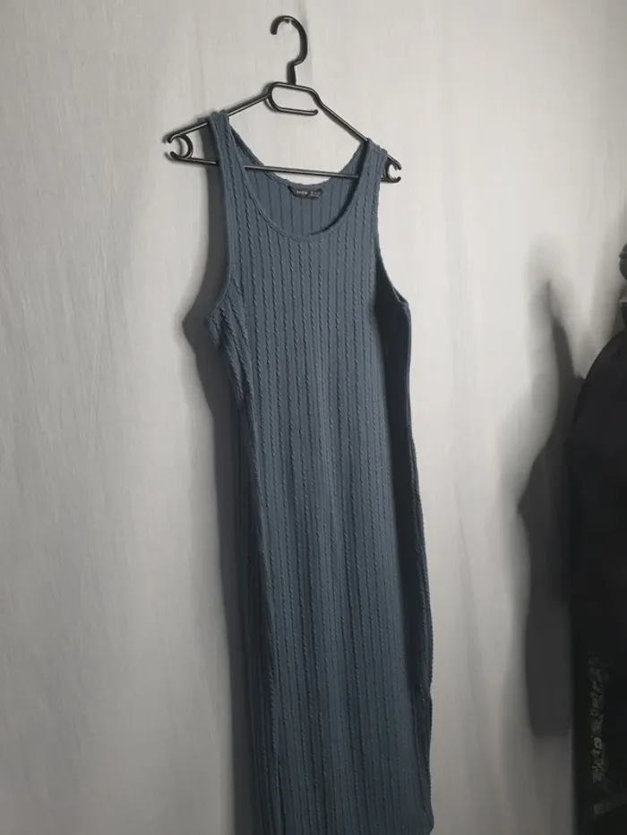 Robe longue bleu gris - photo numéro 4