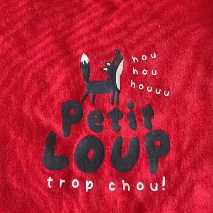 🐺 T-shirt "Petit Loup" Kiabi Rouge 🐺 - photo numéro 2