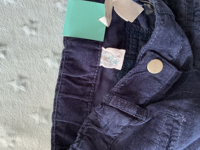 pantalon en velours marine u tout petits 12 mois taille réglable - photo numéro 7