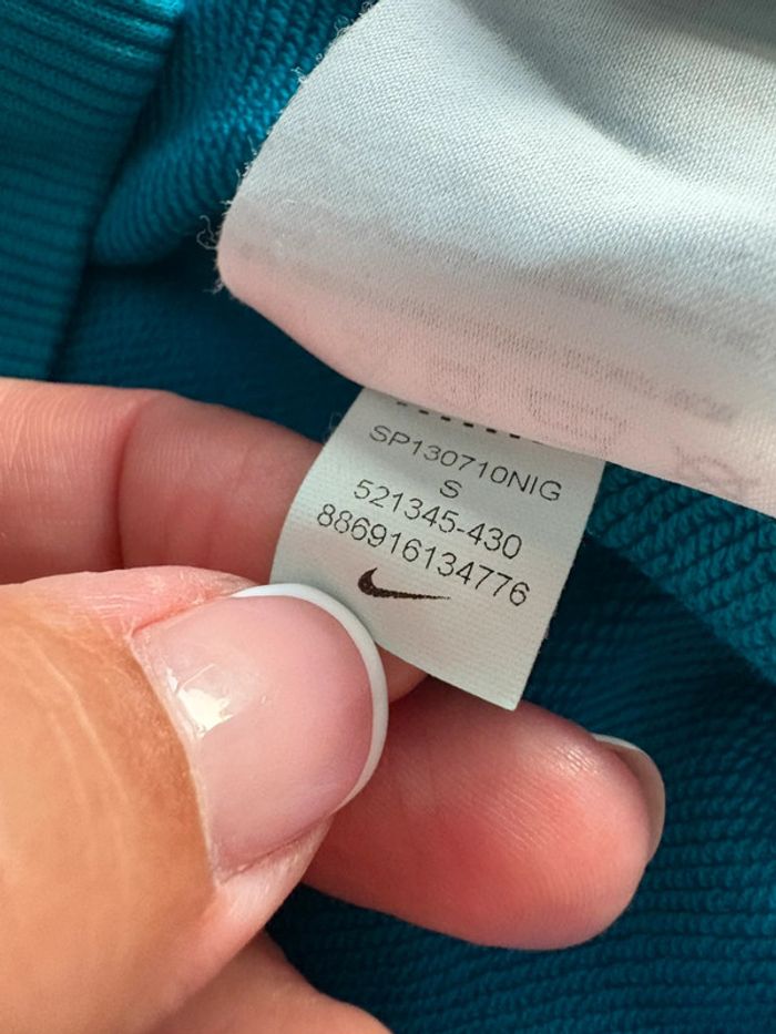 Sweat à capuche Nike bleu turquoise taille S - photo numéro 3