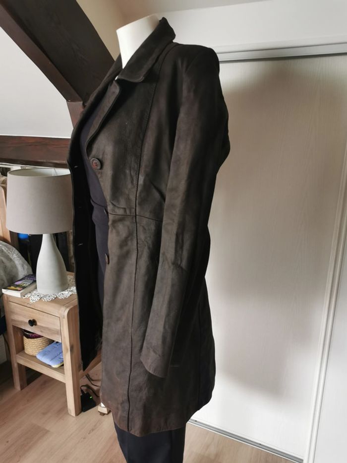 Veste en cuir marron Francesco Rizzi - photo numéro 9