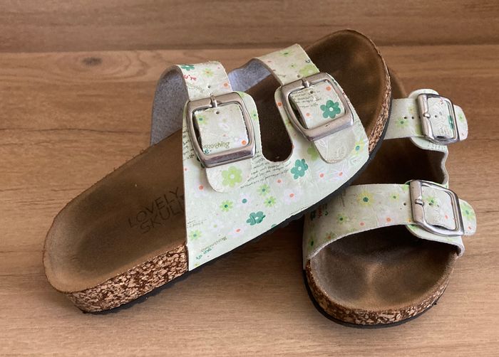 mules  2 brides motif fleuri
