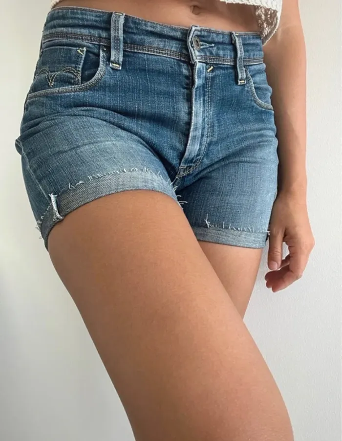 Short en jean Lévis vintage usa taille 36 top état coton ultra looké - photo numéro 5