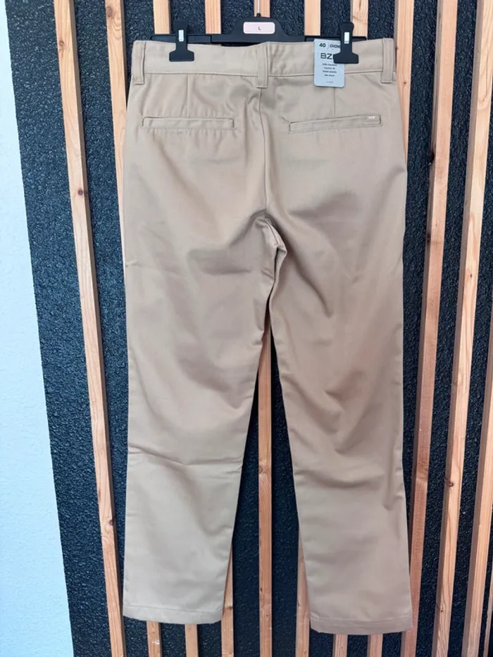 Chino droit BZB – Beige – Taille 40 – Neuf - photo numéro 3