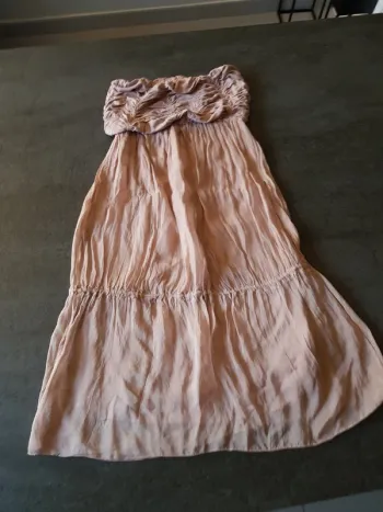 Robe bustier en soie S vieux rose