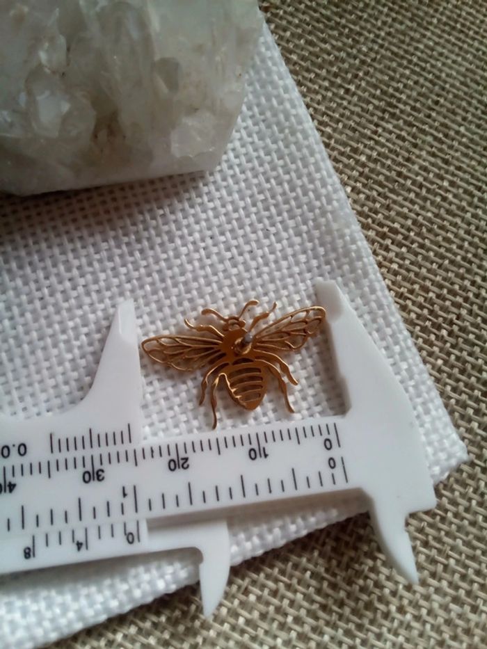 Broche pin's abeille acier inoxydable - photo numéro 3