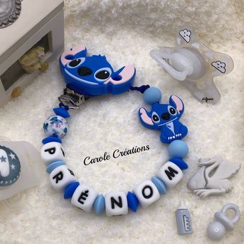 Attache tétine stitch personnalisé en silicone 