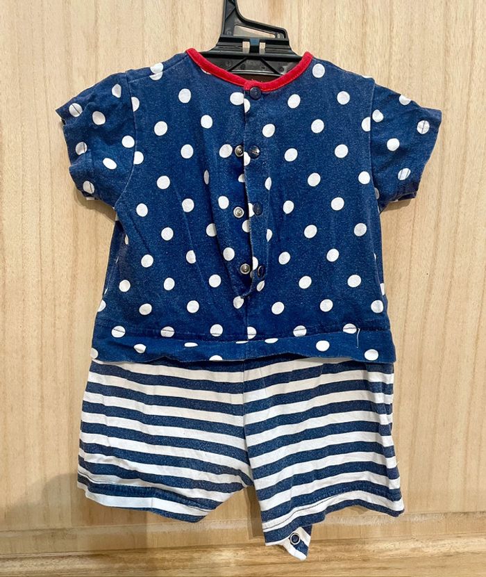 Barboteuse, combi-short Minnie 6/9 mois - photo numéro 3