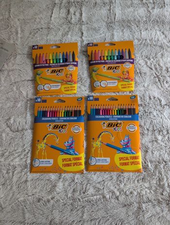 Lot neuf bic. Crayons de couleur et feutres