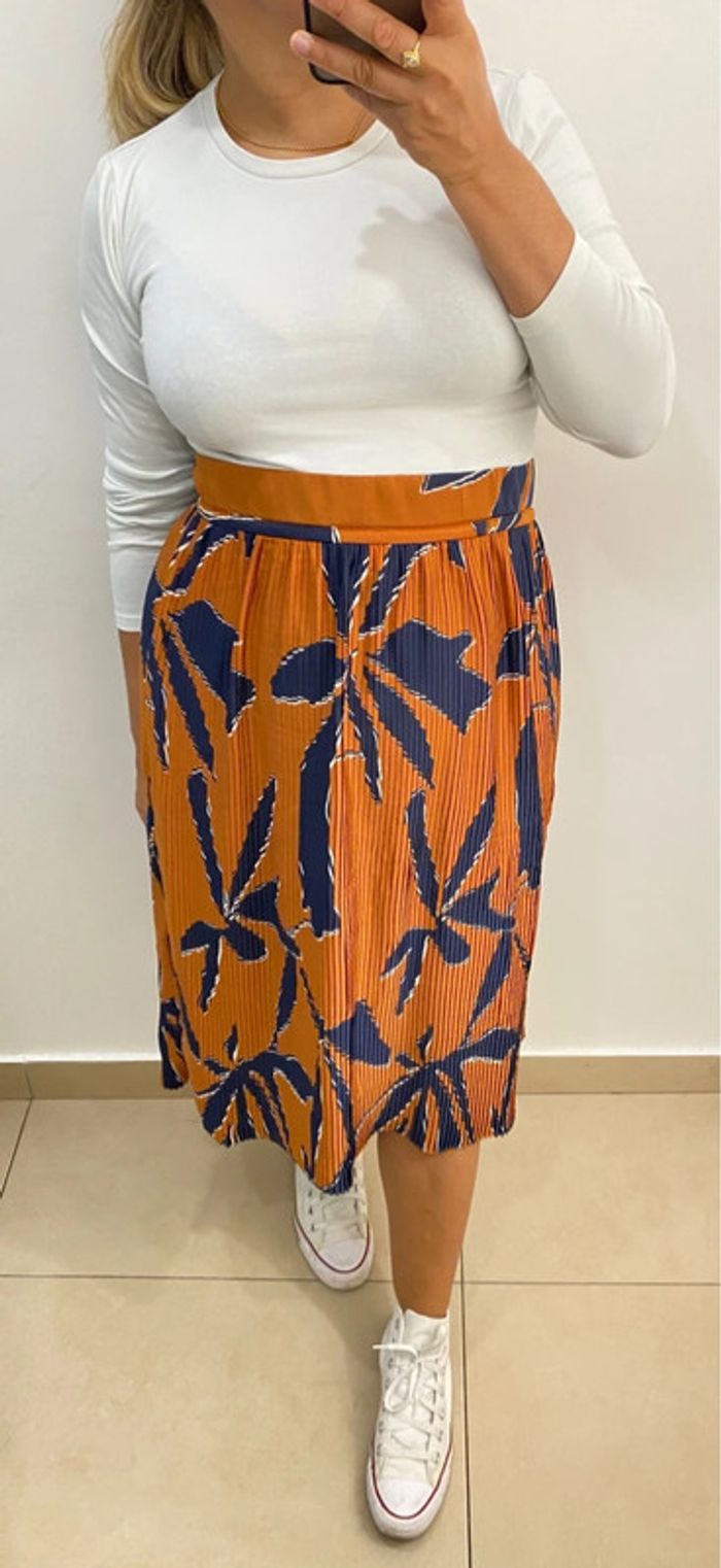 Jupe Midi Plissée Ba&sh Modèle Kiko Taille 40 - photo numéro 4