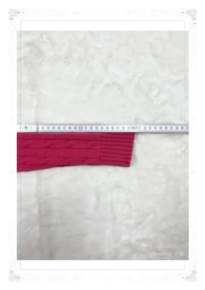 Ralph Lauren pull femme coton torsadé rose col V taille S - photo numéro 12