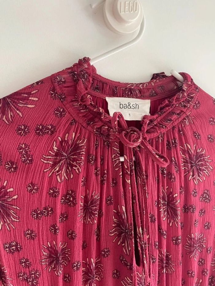 Robe bordeaux à fleurs Ba&sh - photo numéro 2
