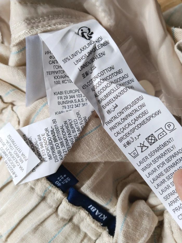 Magnifique pantalon large en lin femme Kiabi taille 4/ - photo numéro 5