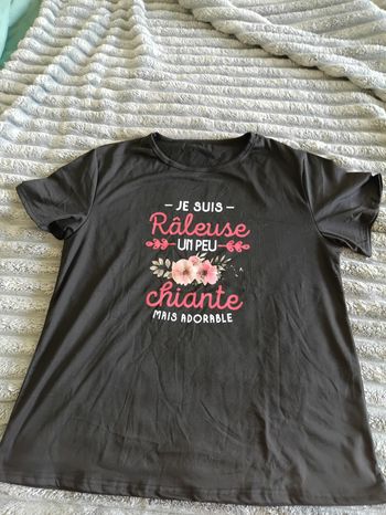 Maillot noir "je suis râleuse un peu chiante mais adorable" 1XL