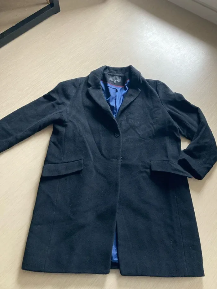 Manteau noir classique droit Etam