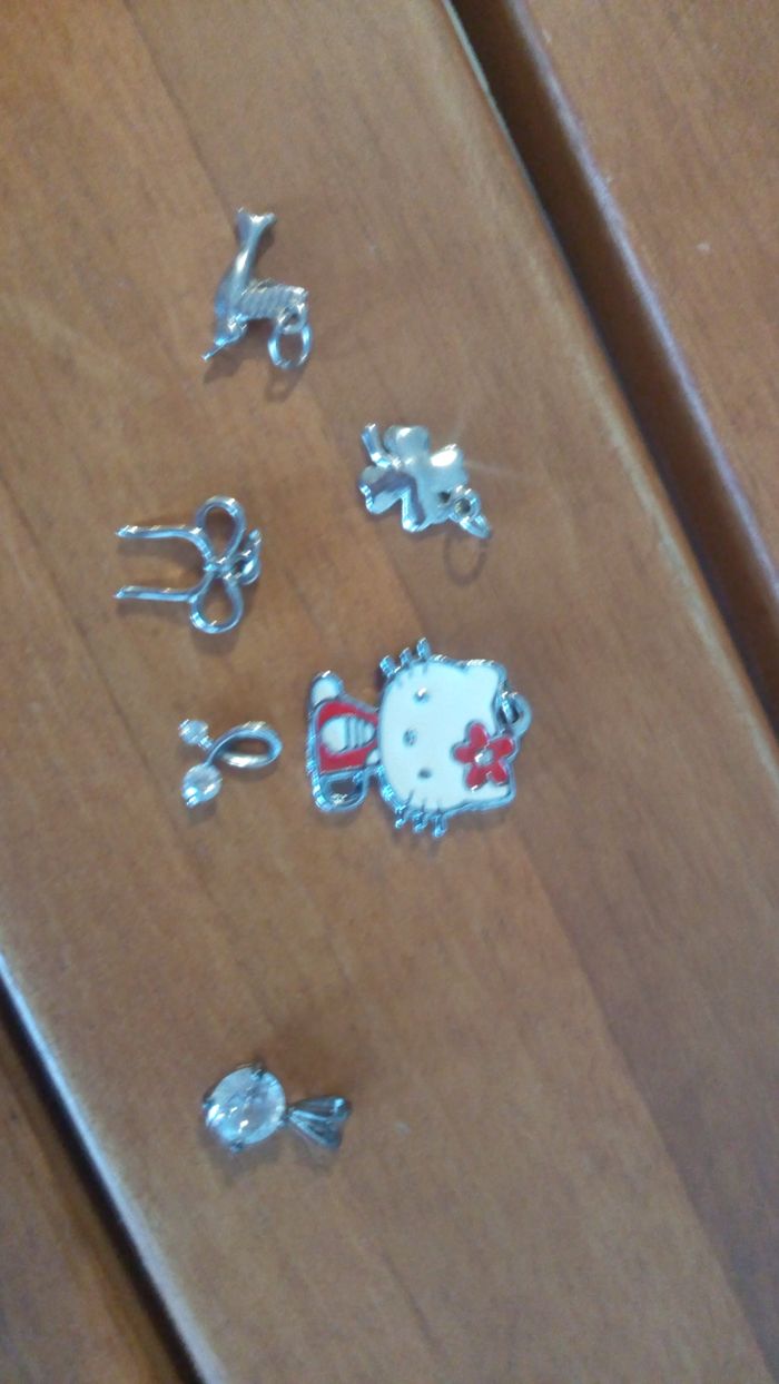 Lot de pendentif Hello Kitty trèfle oiseau zirconium - photo numéro 4