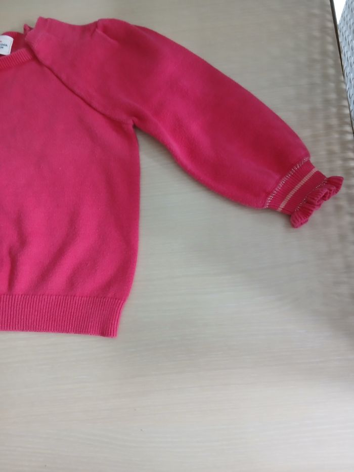 Pull fille en coton couleur fushia taille 2 ans marque tape a l oeil - photo numéro 6