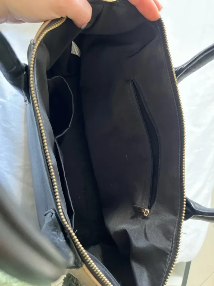 Sac à main noir et marron - photo numéro 5