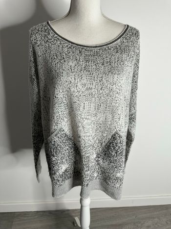 Pull moucheté gris et argenté Eva Kayan T44 XXL