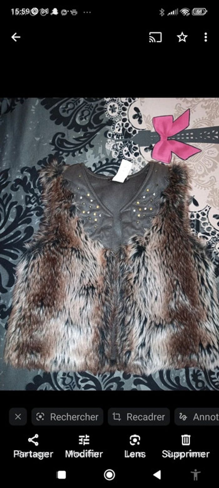 Boléro Gilet sans manche fourrure 8 a s marque catimini