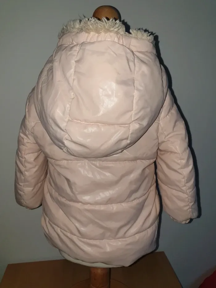 Manteau bébé fille rose poudré Benetton 12 mois - photo numéro 2