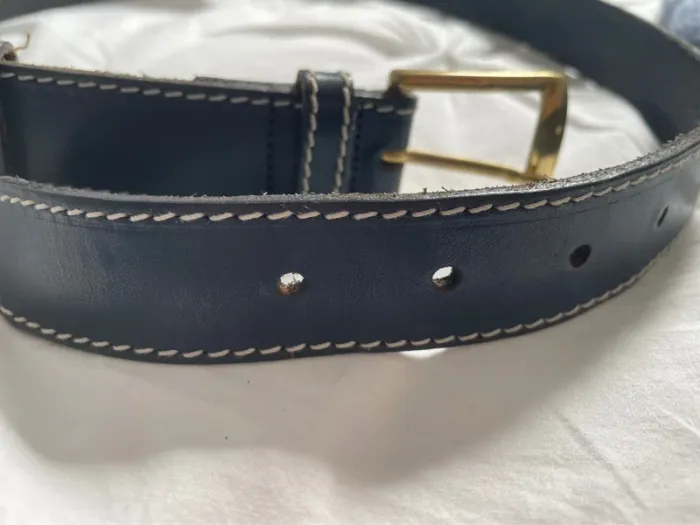 Ceinture cuir marine - photo numéro 5