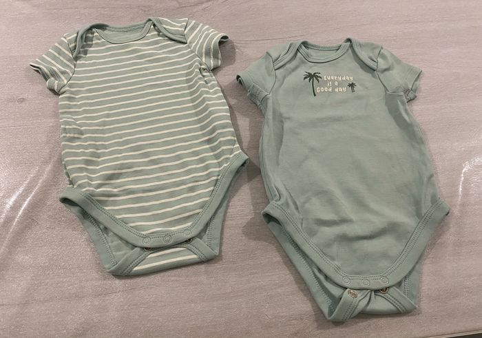 Lot 2 body vert/turquoise 68 cm > 6 mois Baby Club mixte - photo numéro 2