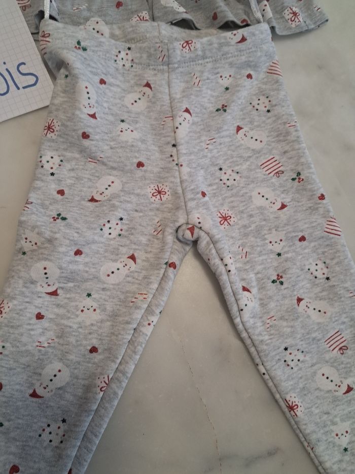 Ensemble Noël leggings molletonné et t-shirt manches longues - photo numéro 2