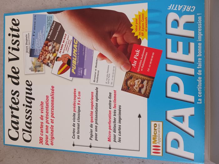 Cartes de visite classique Micro application