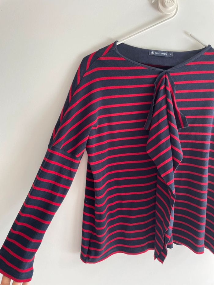 Pull rayé Petit Bateau à volant - photo numéro 3