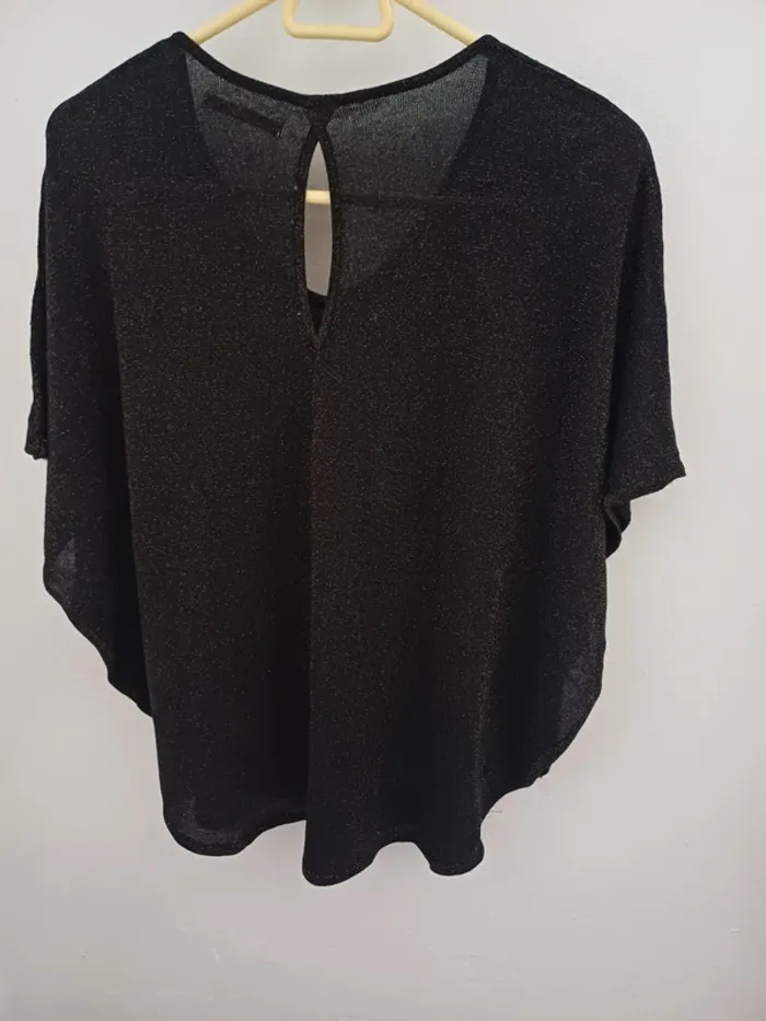 T-shirt noir pailleté doré - photo numéro 4