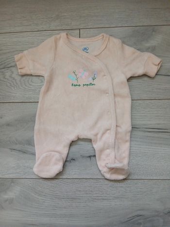 Pyjama velours ~ mots d’enfants ~ 00mois (50cm)