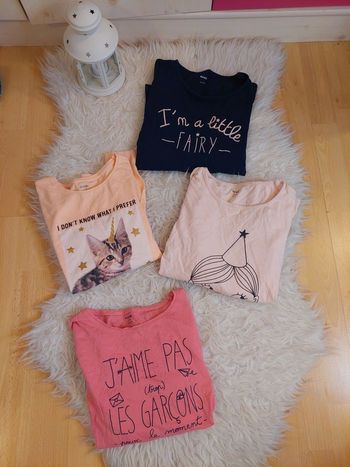 Lot 4 hauts de pyjama fille 12 ans Kiabi TBE 👩