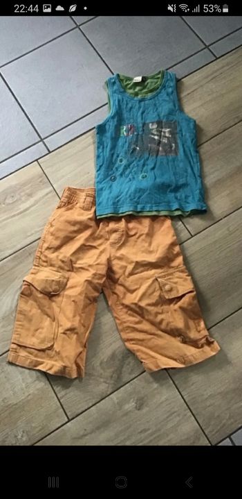 Ensemble d'été garçon bermuda débardeur ikks 8 ans