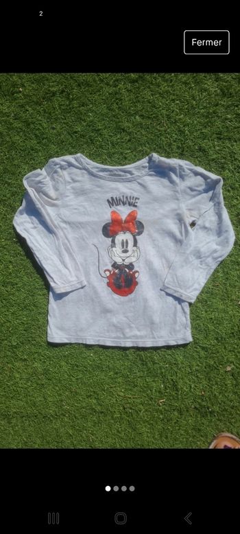 Tee-shirt manche longue fille Disney Minnie 3/4 ans