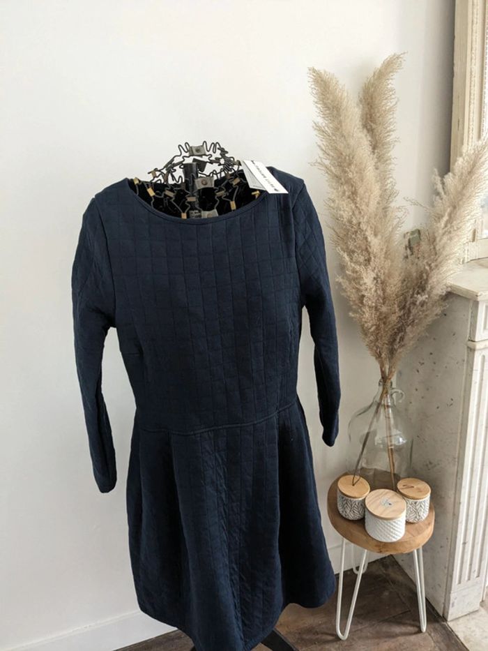 Robe en tunique matelassée bleue marine petit Bateau L - photo numéro 2